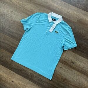 NWT Lacoste Sport Golf Polo Men Size‎ XL Blue Performance Pres Cup Hit
